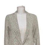 Giada Forte Metallic Gold Geometric Linen Blend Blazer Jacket Size I / US 4 Photo 1