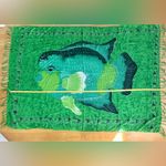 Colorful, Artistic Fish, Pisces Fringe Scarf, Green, Blue Green Photo 9