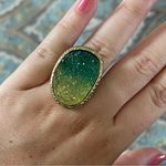 CAbi Green and Gold Gem Large Ring Photo 0