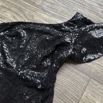 Lulus Shimmering Star Black Sequin One-Shoulder Flutter Sleeve Dress Photo 4