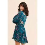 Free People  Cherry Blossom Mini Dress in Blue Multi Photo 2