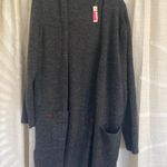 Madewell Black Speckled Long Cardigan With Pockets Photo 0