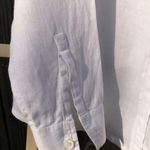 Banana Republic  100% linen beautiful white buttoned down blouse M Photo 3