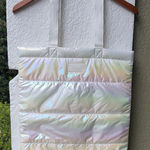 Bath & Body Works  Iridescent White Puffer Tote Bag NWT Photo 0