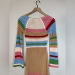 VRG GRL Verge Girl Work of Art Crochet Maxi Dress Multi size AU 8 US 4 Small Tan Photo 12