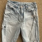 American Eagle  Outfitters curvy mom jean light Blue Distressed Straight Leg Photo 1