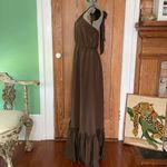 Leona by Lauren Leonard Chocolate Brown Halter Ruffle Maxi Dress Photo 5