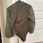 Unique Vintage 3 for $15!! Flowy moss green blouse bodysuit size M Photo 1