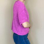 New In Pinkish Purple Crochet Cropped Casual Minimalist Sweater Photo 5