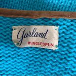 Vintage 70s 80s Pink Daisies Teal Blue Cardigan Photo 6