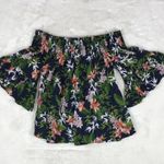 Polly & Esther Tropical Floral Smocked Off The Shoulder Crop Top XS Photo 7