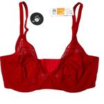 Natori  Womens Pretty Smooth Seamless Red Lace Underwire Bra 30DD style 734318 Photo 0