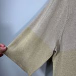 Designer Originals Designers Originals Neutral Gray Metallic Knit 3/4 Sleeve Lightweight Knit Top Photo 1