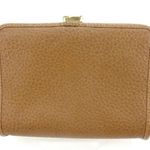 Christian Dior Vintage Tan Leather Wallet Coin Purse Gold Accents Clasp Closure Photo 6