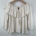 Rachel Pally Diandre Top Off the Shoulder White Cream Ruffle Extra Small NWT Photo 10