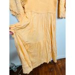 LOUNA Orange Square Neckline Puff Sleeves Chic Flowy Midi Dress size Medium Photo 5