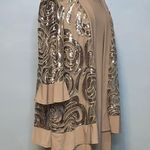R & M Richards Tan Sequin Sheath 2 Piece Round Neck Women’s Dress Size 14W Photo 3