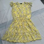1. State  yellow and white floral tiered sleeveless mini dress Sz XS Photo 1