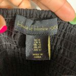 House of Harlow 1960 Black Linen Blend Puff Sleeve Crop Top Size 8 Square Neck Photo 2