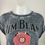 Jim Beam Gray Distressed Cap Sleeve Crew Neck Bourbon Whiskey T Shirt Size 18 Photo 2