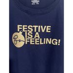 Bare Sleep Shirt Womens Large Festive Is A Feeling Navy Blue Gold Graphics NEW Photo 4