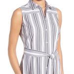 Foxcroft Stripe Non-Iron Cotton Sleeveless Maxi Shirtdress 6 EUC Photo 3