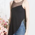 Free People  Riley Chiffon Tank - Color Black - Size: Small Photo 0