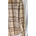 Maniere De Voir Jacket Womens 10 Brown Wool Plaid Zip Back Faux Leather Hooded Photo 5