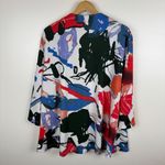 Ali Miles Floral Print Open Front Cardigan Sz 1X Artsy Colorful Duster Jacket White Photo 6