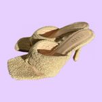 RAID Cream Terry Cloth Open Toe High Heel Mule Shoes 🔥 Tan Size 6 Photo 1