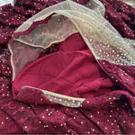 Alyce Paris  Deep Maroon Rhinestone Lace Mesh Cutouts Formal Long Dress Size 4 Photo 8