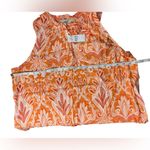 Loft  Women’s Large Orange & White Paisley Lightweight Boho Chic Sleeveless Top Photo 6