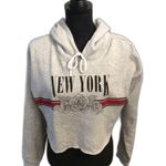 Garage Cropped Gray Hoodie Large L New York Roses Photo 2