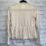 Anthropologie Angel Of The North Sweater Womens Medium Cardigan Cream Tie Front Photo 5