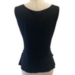 Armani Collezioni Armani black stretch sleeveless top, ladies 10 gathered drape belt detail knit Photo 3