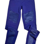 Alo Yoga  Moto High Waist Womens‎ Royal Blue Athletic Active Leggings Size Small Photo 0