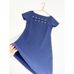 Chiara Boni Blue Rosario Shift Mini Dress Size 42 Silver Grommets Cocktail Chic Photo 8