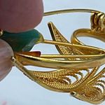 Vintage brooch with Tourmaline & agate floral design. Gold Photo 5