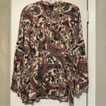 Ivy Jane  long sleeve paisley blouse size L Photo 1
