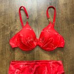 Tara Grinna Womens Bikini Set Sz 10 / 36B/C Red Gold High Cut Photo 2