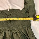 American Eagle smocked green babydoll blouse long sleeves Size XL Photo 5