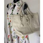 Banana Republic White Large Leather Tote Bag Photo 10