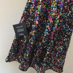 Lulus NWT Dance Until Dawn Rainbow Multi Sequin Skater Mini Dress sz XS Photo 5