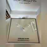 Macy's Two-Pc. Set Cultured Freshwater Pearl Pendant Necklace & Stud Earrings White Photo 1