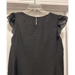 Anne Klein Black Pencil Dress Size 12 Ruffle Sleeves Below Knee With Pockets LBD Photo 5