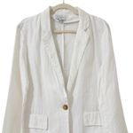 Michael Stars  Single Breasted Lottie Linen Blazer in White size Medium Photo 5