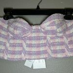 ZARA NEW  tweed strapless corset crop top women’s size medium Photo 2