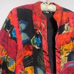Chico's Silk Boho Patchwork Embroidered Open Front Peplum Jacket Cardigan Photo 3