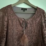 Melissa Paige Lace Blouse Brown Size M Photo 3