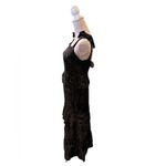 Victoria Dunn Tiered Maxi Dress Tie Shoulders Gatsby Black Velvet NWT XS Photo 2